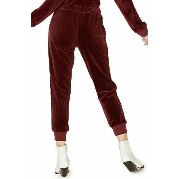 Sanctuary Red Burgundy Scarlet Velour Active Jogger Pant Large NEW - Picture 3 of 5